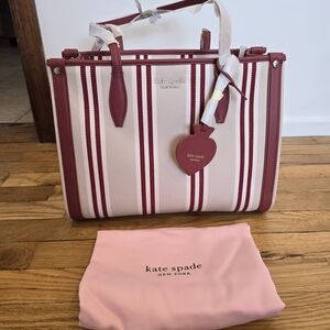 Kate Spade Red and White Striped Purse